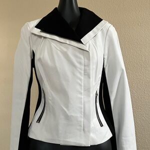 NWT White and Black Moto Jacket